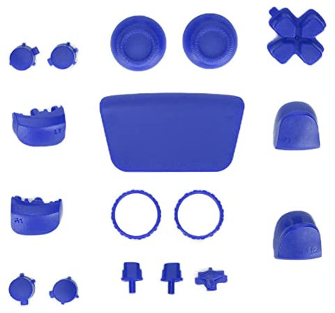 Annadue Tasten Komplettset für Controller,Joysticks Dpad R1 L1 R2 L2 Richtungstasten ABXY Tasten,Ersatztasten Reparaturset für Spielkonsole(Blau)