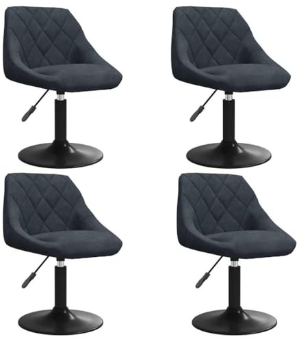 vidaXL Esszimmerstühle 4 STK. Drehbar Dunkelgrau Samt
