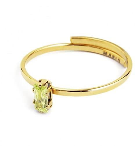marlu ANELLO CON CRISTALLO BAGUETTE VERDE PVD ORO 2an0046g-v
