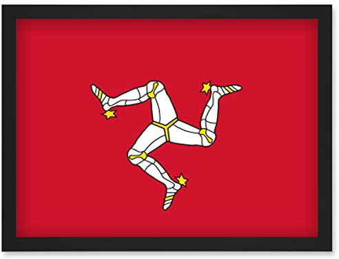 Artery8 Isle of Man National Flag Patriotic Vexillology World Flags Country Region Poster Artwork Framed Wall Art Print A4