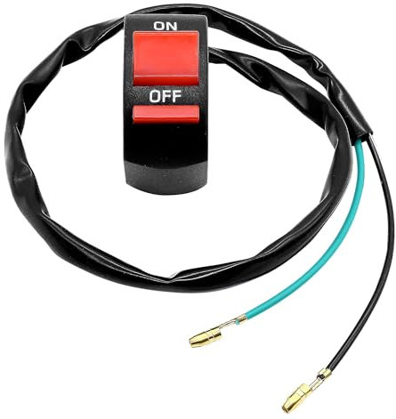 HISports Motorrad Lenkerschalter 7/8 Zoll Motorrad Lenker Kippschalter mit Ein-/Aus-Druckknopf Motorrad Schalter Lenker Lichtschalter für U5 U7 U2 LED Scheinwerfer Roller Scooter Electrombile Motorrad