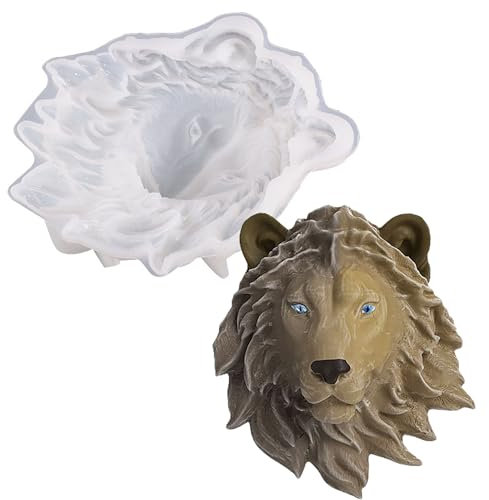 Yayatty Animal Moules en Silicone pour Résine, 3D Tête de Lion Résine Moules pour DIY Résine Coulée Mur Dessus de Table, Armoire Halloween Home Decor