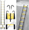Jopassy 3,6 M Teleskopleiter, Rutschfester Aluminium Stehleiter mit langsamer Schrumpfungsfunktion und 2 Abnehmbarem Haken, 150 kg/330 Pfund Belastbarkeit Leiter Mit einem klick schrumpfbar