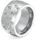Mesnt Ring Damen Edelstahl, Edelstahl 12MM breiter Verlobungsring mit kubischem Zirkoniumdioxid für Damen Silber, Größe 60 (19.1)