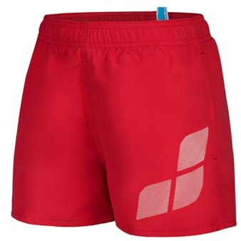 Arena Jungen Boys' Beach Short Logo Swim Trunks, Red-White, 164 EU