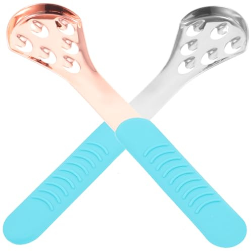 Raschietto Pulisci Lingua in Acciaio Inox, Set 2 Pezzi | Kit Pulizia Lingua, Uso Domestico e Viaggio, Facile Portare e Semplice Usare