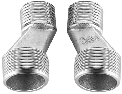 2 Stück S Anschluss Adapter, 3/4 AG x 1/2 AG, Edelstahl Verbindungsstück Exzenter für Wandarmaturen,versetzt um 10 mm