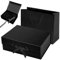 Large Gift Box, 31 x 22 x 10 cm Luxury Gift Boxes with Lids Ribbon Shredded Paper and Paper Gift Bag Jewellery Gift Boxes for Wedding Birthday Anniversaries Valentines Day Presents (Black)