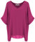 Van Der Rich ® - Camicetta Ampia di Chiffon Scollo a V Foderato all'Interno - Dnna (Fucsia, M-L)