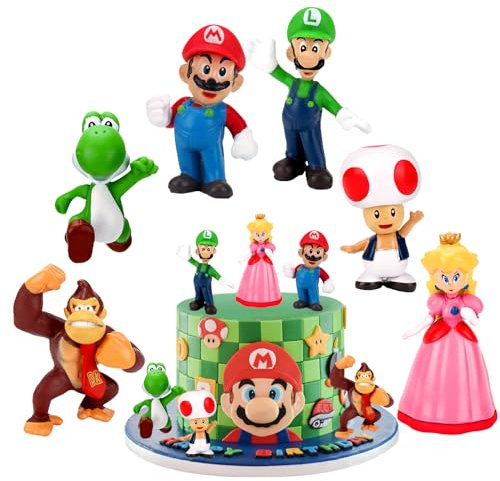 Cartoon Kuchen Deko Figuren 6 Stück Tortendeko Geburtstag 3D Cake Topper für Kinder Geburtstagsfeier, Thema Dekorieren, Baby Shower