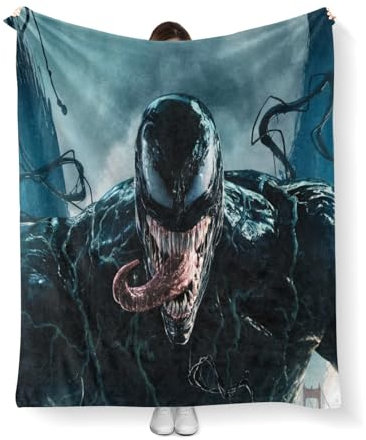 CHENGHUO Venom Kuscheldecke Flauschig- Anime Deckegeschenk Für Freund -Couch Decken Aus Fleece Geschenke,Decke Kinder,Wohndecke Sofa-Decke Tagesdecke (D,100x135)