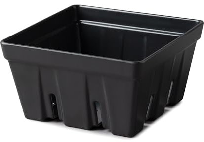 Zeal Fridge Storage Box for Fruits and Berries, Melamine Kitchen Storage Container – Wash and Serve Berry Colander Box, Large 15cm (Dark Grey)