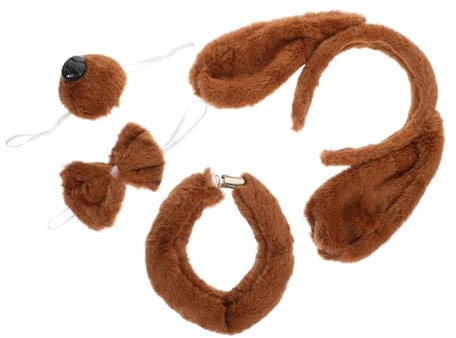 VICASKY Kit Disfraz Perro Orejas Animal Tocado Fiesta Accesorios Cosplay Nariz Decorativa Fiestas Cumpleaños