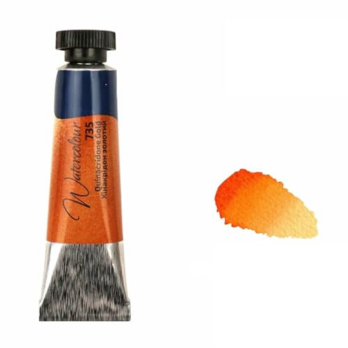 7 Artists Quinacridon Gold Aquarellfarbe 10 ml Tube, Hochwertige Künstler-Aquarell, Feinste Küntsler-Aquarellfarben