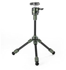 Tilta Camera Tripod with Tabletop Ball Head, Travel Tripod with 1-Stage Carbon Fibre Tripod Legs (3KG) Extendable Edition - Forest Green TT-BT03E-FB-FG