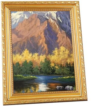 Vintage A4 Gold Picture Frame - Gold Ornate Photo Frame with Wall Hooks and Acrylic Fits A4 Poster, Photo, Artwork, or Print (21 x 29.7cm - 8.3 x 11.7in)