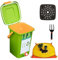 Poubelle à compost de cuisine de 10 L, design peu encombrant, avec couvercle, facile à transporter