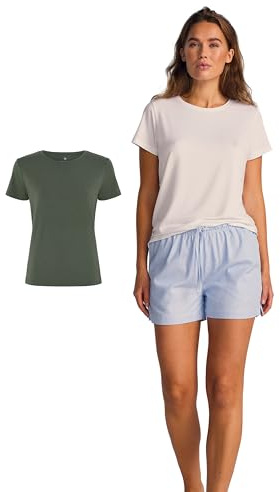 JBS of Denmark Basic T-Shirt für Damen – Bambus & Bio-Baumwolle | Basic Shirt Damen aus Bambus, Angenehm Weich auf der Haut, Figurnahes Rundhals Tshirt, In Größen XS bis 2XL