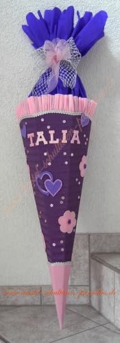 Schultüten Bastelset Blumen und Herzen Schultüten-Rohling 3D Wellpappe-Rohling