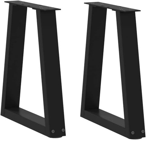 vidaXL Pieds de Table Basse en V 2 pièces Noir 38 x (42-43,3) cm Acier