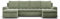 Mebligo - Ecksofa mit Schlaffunktion und 3 Bettkasten FORESTA 302x89x159 (BxHxT) Cord - Grün - Couch U Form, Sofa im Sitz: Wellenfeder + Schaumstoff, Sofas & Couches, Eckcouch