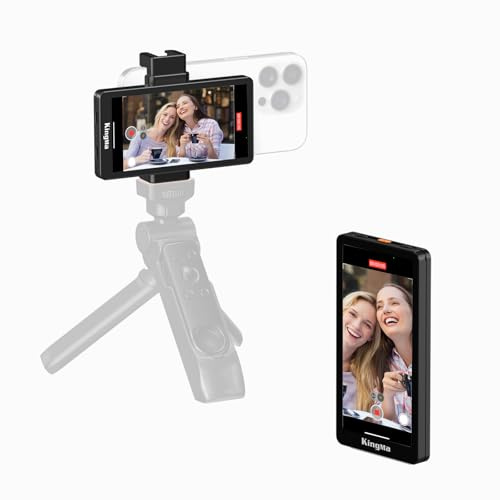 King Ma 12,7 cm (5 Zoll) Handy-Vlog-Selfie-Monitor, Rückkamera-Monitor für iPhone mit magnetischem Handy-Clip und Bluetooth-Fernbedienung für Vlog/Live-Stream/Teleprompter/TikTok, unterstützt 4K 30fps