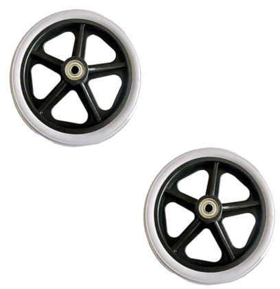 ZMTGLTG Vollgummireifen am Vorderrad des Rollstuhls, passend for 6-Zoll- und 7-Zoll-Räder, mit Lagern und geräuscharmen Universalrädern(Light Grey,7 inches)