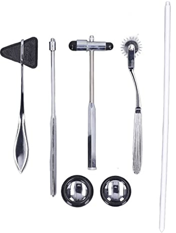 Ejoyous Neurologisches Percussion Kit, 5 Stück, Edelstahl, Multifunktional, Tragbar, Medizinischer Reflexhammer für Nervensystem-Untersuchung