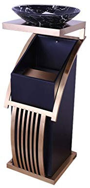 DFGHNBVC Mülleimer Edelstahl Mülleimer Outdoor Indoor Mülleimer Titan/Roségold/Metall 34,64 Zoll Outdoor Mit Deckel, C