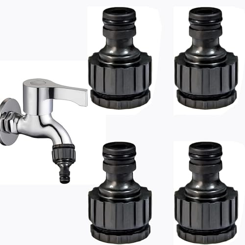 Gardena Lot de 4 raccords de robinet 1/2 3/4, en plastique, kit de raccord de tuyau 2 en 1, pour raccord de tuyau de robinet