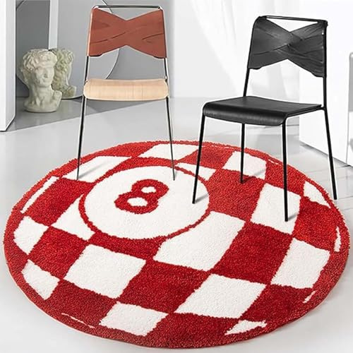 Simulation Billard 8 Ball Teppich Kreativität Rund Tufting Soft Pad Anti-rutsch Badewanne Bodenmatte Kinder Schlafzimmer Teppich Dekor Teppiche Kreis Teppiche Für Wohnzimmer Pa, 001, 100 * 100cm