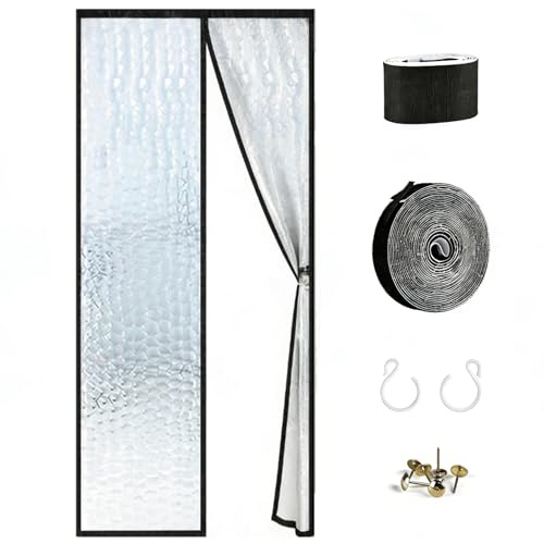 Isolier Schutz Vorhang, 100*210cm, Winter Kälteschutzvorhang, Türen Türvorhang Thermo Kälteschutz, für Haustür Tür Fenster Balkontür Küchentür Winddicht (Wasserwürfel)