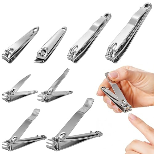 Nail Clippers Professional Toenail Clippers Nail Cutter Stainless Steel Fingernail Clippers with Swing Out Nail File Toe Nail Clippers for Men and Women (8)