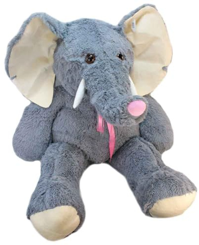 BEMIRO Elefant Kuscheltier XXL Plüschtier Grau mit Schleife, ca. 140 cm