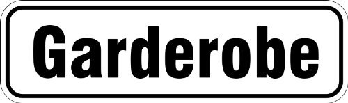 Garderobe Schild/Türschild 17 x 5 cm 2mm Alu-Verbundmaterial