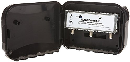 Antiference mhk2lte 2 Way Variable Gain Masthead Amplifier and Power Supply - Black
