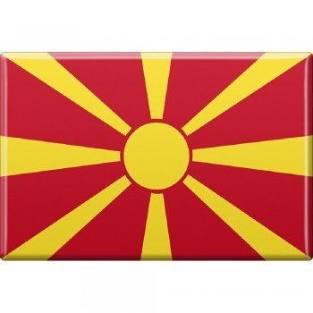 Kühlschrankmagnet - Länderflagge Mazedonien - Gr.ca. 8x5,5 cm - 38083 - Magnet