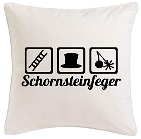 Schornsteinfeger – Kissenbezug 40x40 cm Baumwolle – Kaminfeger Kamin Schornstein – Deko Vintage