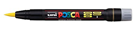 Uni Posca - PCF-350 - Brush Pen - Yellow (03)