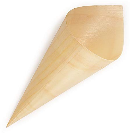 BambooMN Brand – 7.1 Tall x 2.75 Diameter Disposable Wood Cones – 300 Pieces