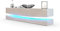 Vladon Lowboard City, Made in Germany, TV-Kommode mit Sockelelement, 1 offenem Fach und 3 Schubkästen, Weiß Hochglanz/Sandgrau Hochglanz, inkl. LED-Beleuchtung (178 x variabel x 39 cm)