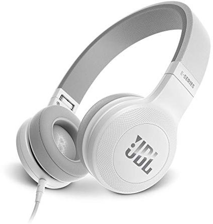 JBL E35 On-Ear Leicht Kopfhörer im Faltbaren Design mit 1-Tasten-Fernbedienung und Abnehmbarem Mikrofonkabel - Weiß