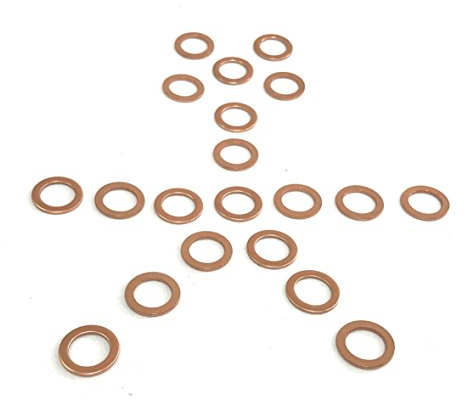 The Stop Shop 10 MM Copper Crush Washers - Pack of 20 - Fits on 10 MM Bolt