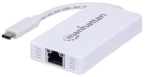 Manhattan USB-C Dock/Hub, Ports (x4): Ethernet and USB-A (3), 10/100/1000 Mbps network, 5 Gbps (USB 3.2 Gen1 aka USB 3.0), External Power Supply Not Needed, Cable 14cm, White, 3 Year Warranty, Blister
