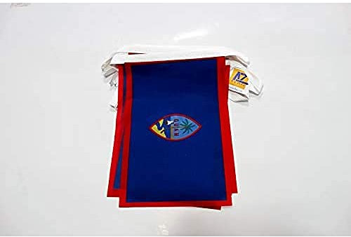AZ FLAG - Fahnenkette Guam 6 Meter Mit 20 Flaggen - 21x14 cm - Amerikanische Girlande Flaggenkette 14 x 21 Cm