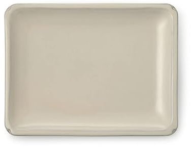 CERTRE Soucoupe rectangulaire en grès céramique Art. s9000- cm.33,8 x 26,2 x 2,3h.- Crème émaillé
