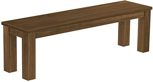 B.R.A.S.I.L.-Möbel Brasilmöbel Sitzbank 150 cm Rio Classico Nussbaum Massivholz aus Pinie, Verschiedene Größen & Farben, ideal für Esszimmer & Küche