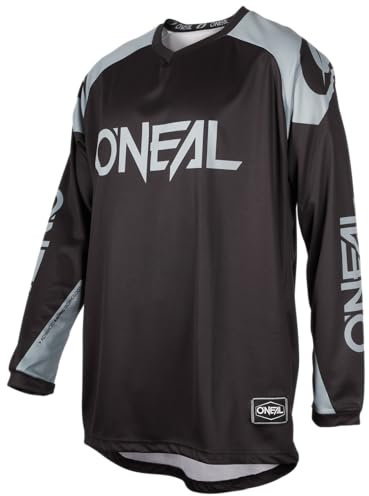 O'NEAL | Jersey | Enduro Motocross | Atmungsaktives Material, Maximale Bewegungsfreiheit, Verlängerter Rücken | Jersey Matrix Ridewear | Erwachsene | Schwarz Grau | Größe L