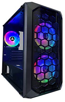 Apevia PRODIGY-BK Micro-ATX Gaming Case with 1 x Tempered Glass Panel, Top USB3.0/USB2.0/Audio Ports, 3 x RGB Fans, Black Frame