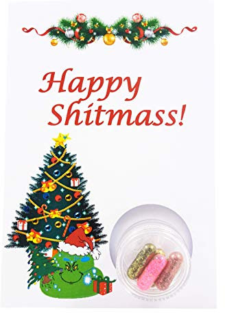 STG - The Glamour Gift - X-Mas Karte Grinch Weihnachtskarte, Weihnachtsgruß,Überraschungskarte, Nettigkeit f. die Christmaszeit,